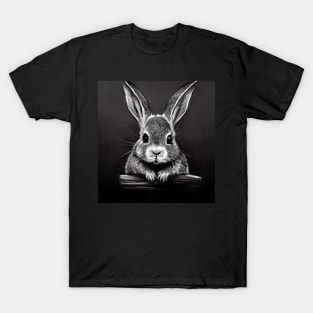 White Bunny Rabbit Sketch T-Shirt